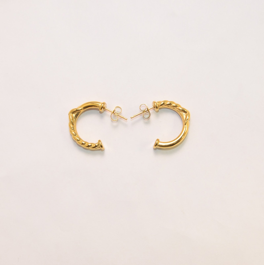 Golden Twist Hoops